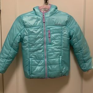 Eddie Bauer reversable girls size 7-8. NWOT. Warm Fleece and weather proof.